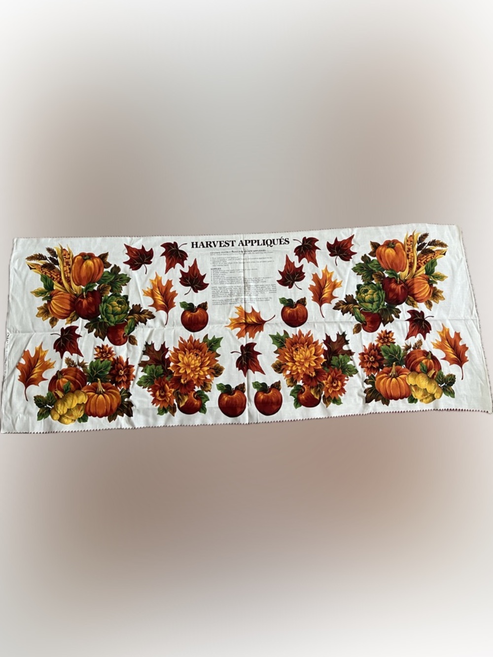 💥Vintage New Harvest Appliqués Autumn Floral Pumpkin Panel Wearable Art